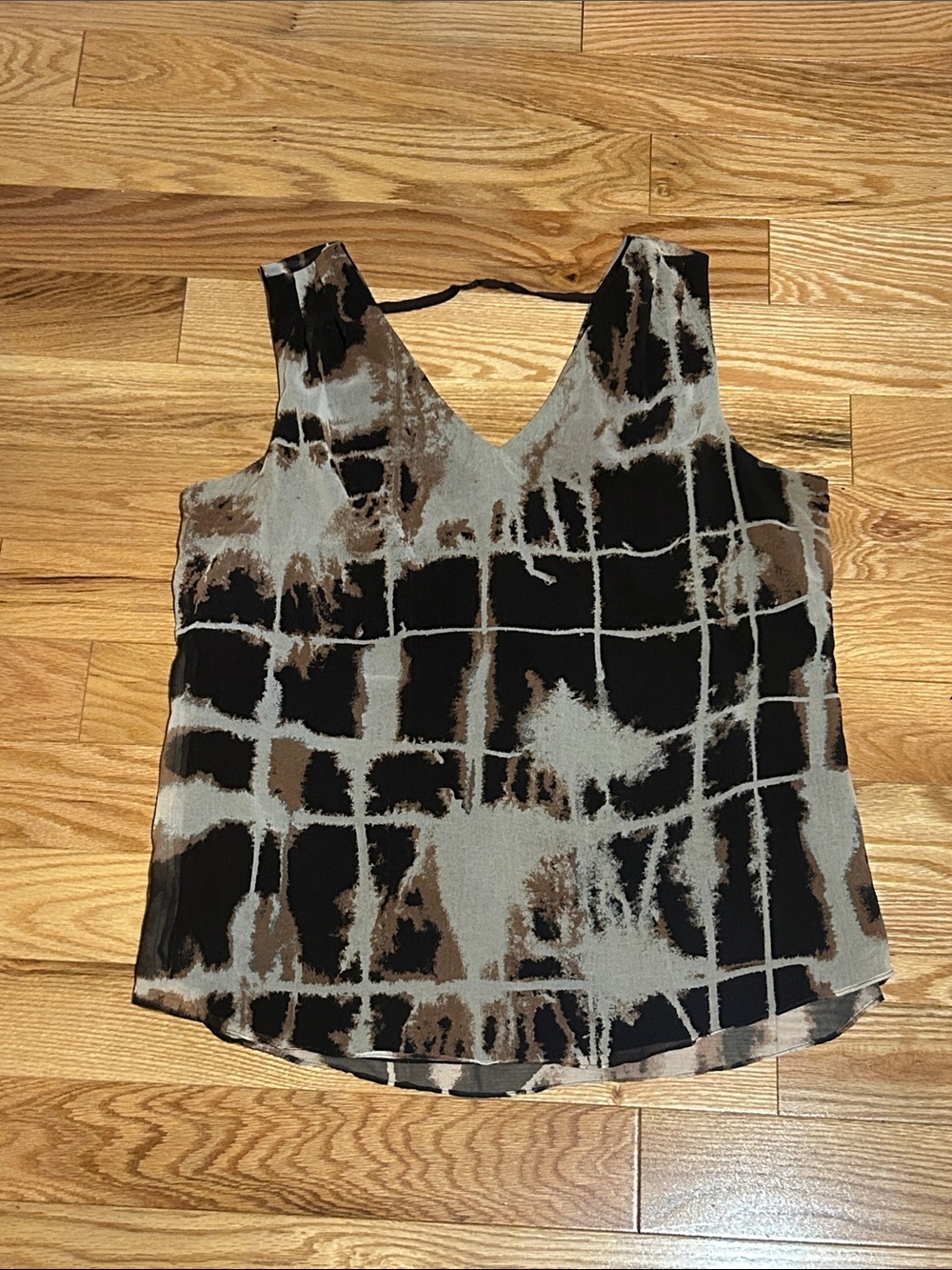 Iris Setlakwe Sleeveless V-Neck Camisole - Black & Brown
